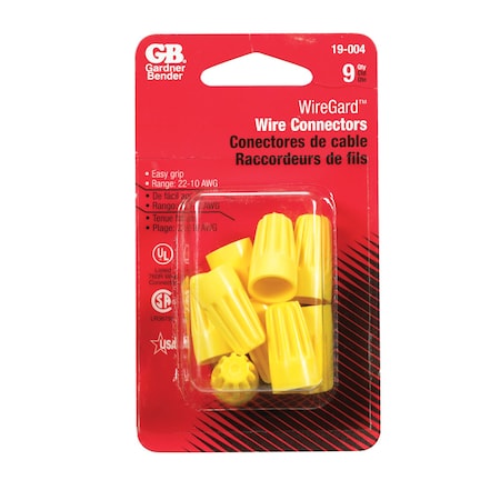 Wiregard Gardner Bender WingGard 18-10 Ga. Copper Wire Wire Connector Yellow 9 pk 19-004